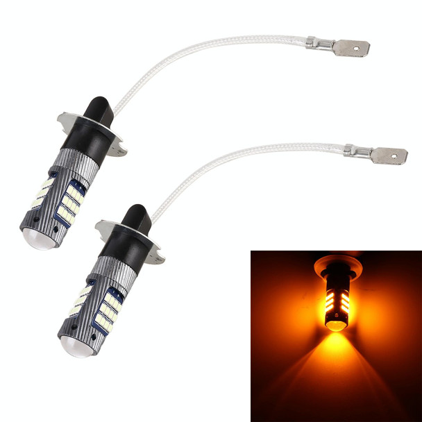 1 Pair H3 DC12V / 5W Car LED Fog Light with 42LEDs SMD-2016 Lamp Beads (Yellow Light)