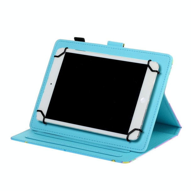 For 10 inch Universal Tablet PC Colored Drawing Pattern Horizontal Flip Leatherette Case with Holder & Card Slots(Tiger)