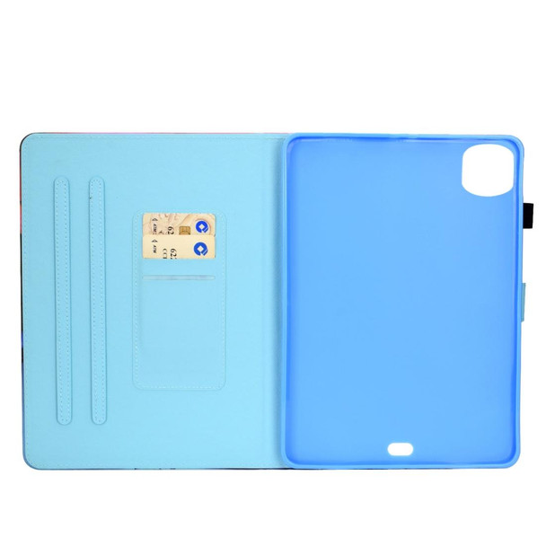 For iPad Pro 11 (2020) Sewing Thread Horizontal Painted Flat Leatherette Tablet Case with Sleep Function & Pen Cover & Anti Skid Strip & Card Slot & Holder(Girl)