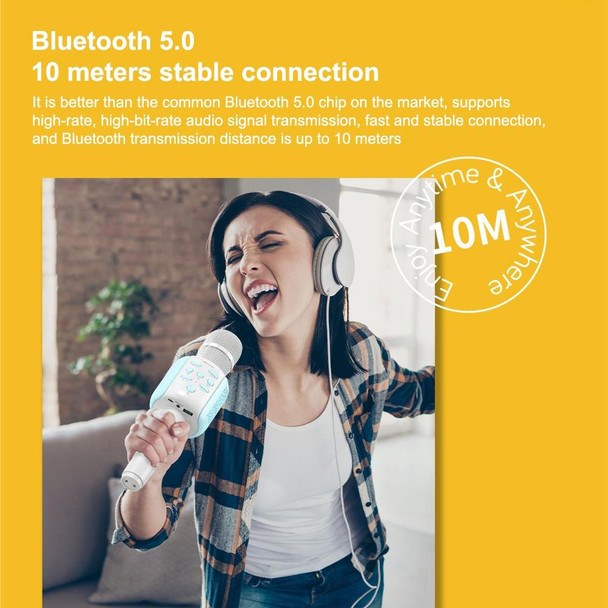WK D23 3.5mm Interface Wireless Microphone Palm KTV Live K Song Bao Bluetooth Speaker Phone Microphone (Blue)