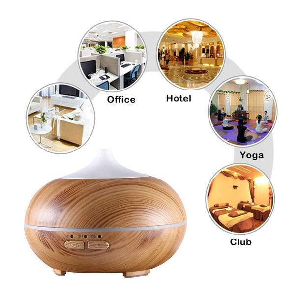 10W 150mL Wood Grain Aromatherapy Air Purifier Humidifier with LED Light for Office / Home Room(Brown)