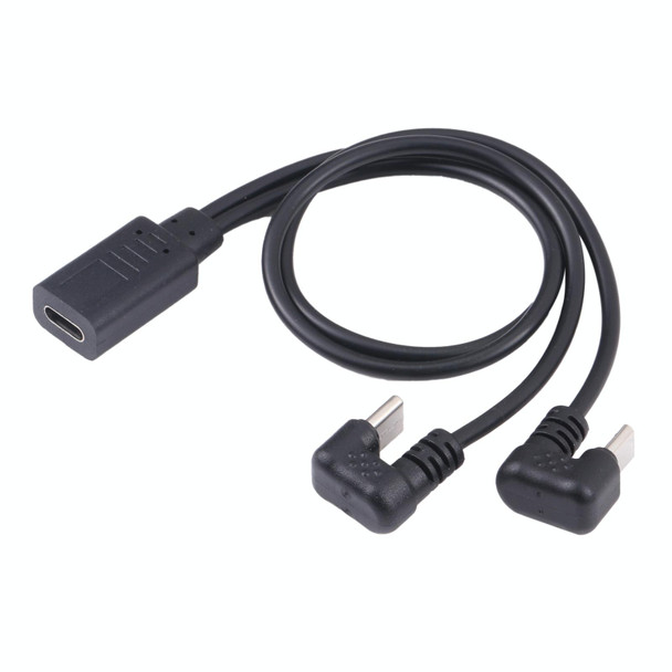 U-shaped USB-C / Type-C Male + Micro USB Male to USB-C / Type-C Female Cable