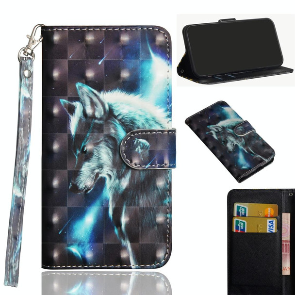 3D Painting Pattern Coloured Drawing Horizontal Flip TPU + PU Leatherette Case with Holder & Card Slots & Wallet for LG Q60 / K50(Walf)