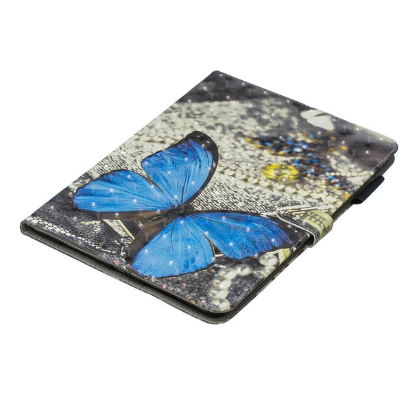 3D Horizontal Flip Leatherette Case with Holder & Card Slots For iPad Air / Air 2 / iPad Pro 9.7 2016 / iPad 9.7 2017 / iPad 9.7 2018(Blue Butterfly)