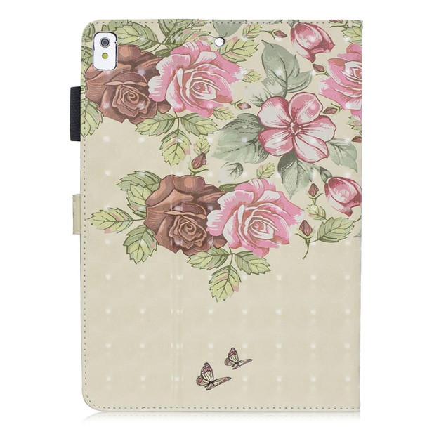 3D Horizontal Flip Leatherette Case with Holder & Card Slots For iPad Air / Air 2 / iPad Pro 9.7 2016 / iPad 9.7 2017 / iPad 9.7 2018(Flower Butterfly)