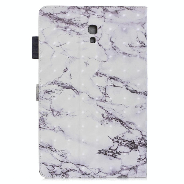 3D Horizontal Flip Leatherette Case with Holder & Card Slots For Galaxy Tab A 10.5(White Marble)