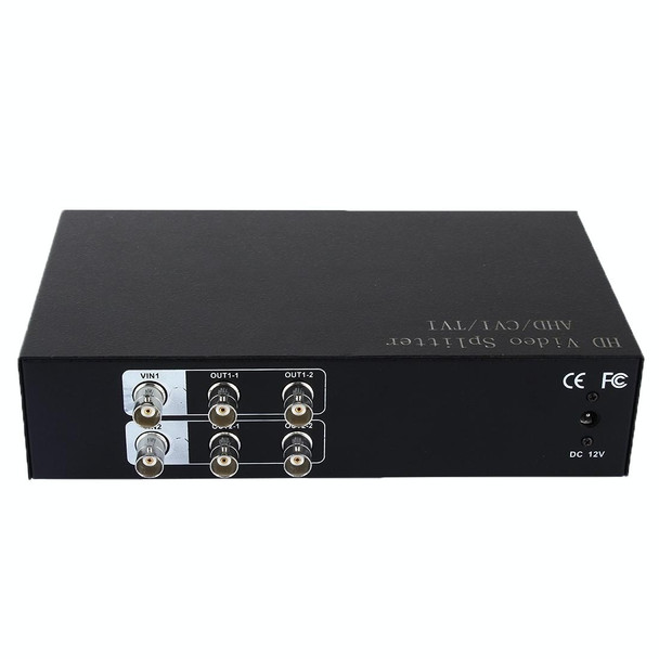 Coaxial AHD / CVI / TVI 2 into 4 Video Signal Splitter
