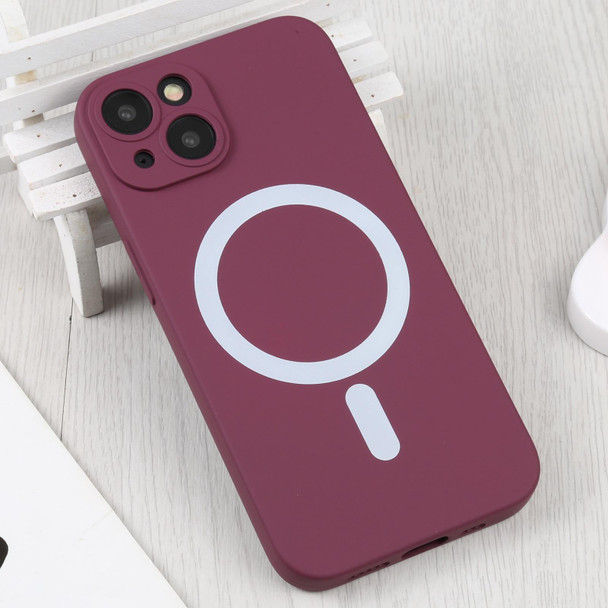 For iPhone 15 Plus Liquid Silicone Magsafe Phone Case(Wine Red)