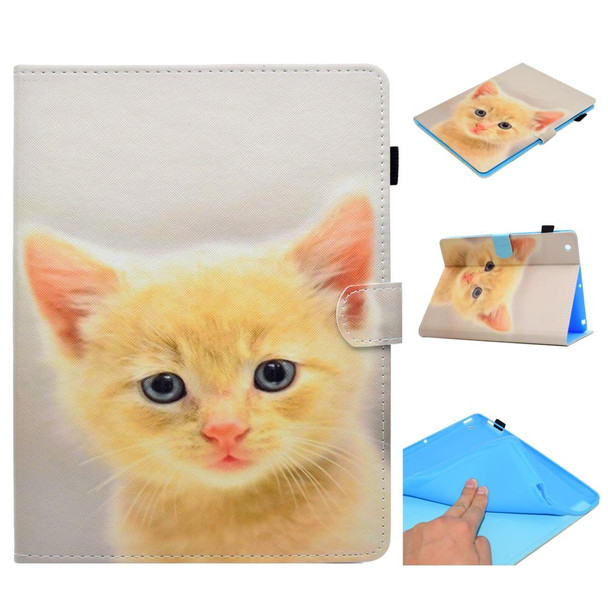 For iPad 2 / 3 / 4 Painted Horizontal Flat Leatherette Case with Sleep Function & Card Slot & Buckle Anti-skid Strip & Bracket & Wallet(Cute Cat)