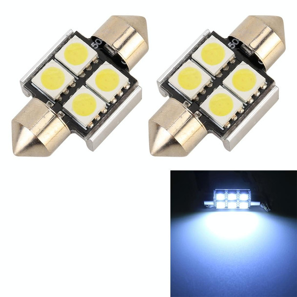 10 PCS 31mm DC12V / 2W / 7000K / 80LM 4LEDs SMD-5050 Car Reading Lamp(White Light)