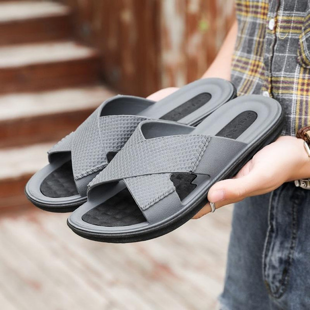 Casual Fashion Beach Sandals Slippers for Men (Color:Grey Size:43)