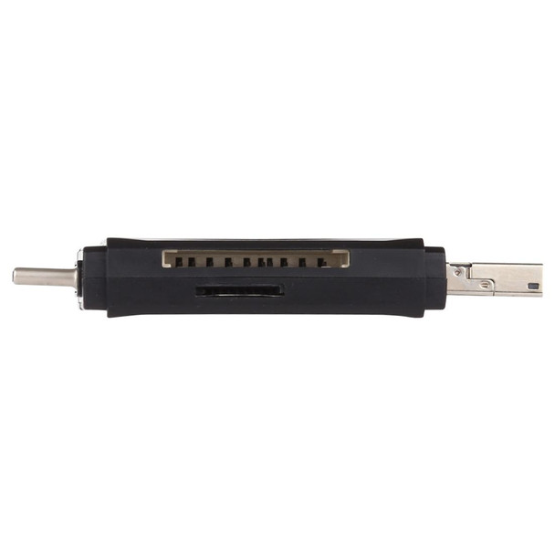 USB-C / Type-C + SD + TF + Micro USB to USB 2.0 Card Reader (Black)