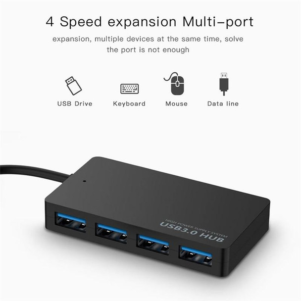 KYTC47 4 Ports USB Adapter Cable High Speed USB Docking Station Multi-Interface HUB Converter, Colour: Black Type-C