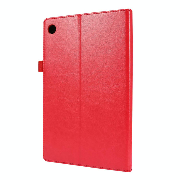 For Lenovo M10 Plus 2-Folding Business Horizontal Flip PU Leatherette Case with Card Slots & Holder(Red)