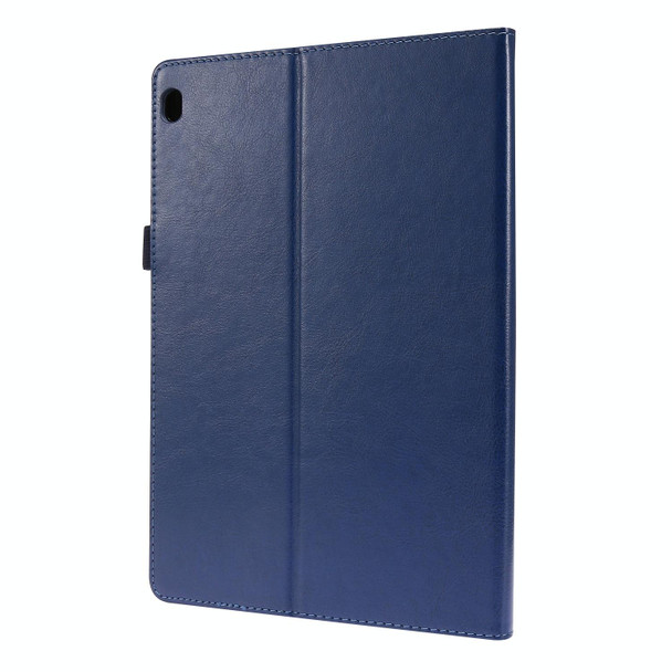 For  Lenovo Tab M10 10.1 2-Folding Business Horizontal Flip PU Leatherette Case with Card Slots & Holder(DeepBlue)