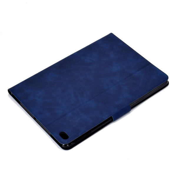 For iPad Air 2 / Air / 9.7 (2018) & (2017) Cowhide Texture Horizontal Flip Leatherette Case with Holder & Card Slots & Sleep / Wake-up Function(Blue)