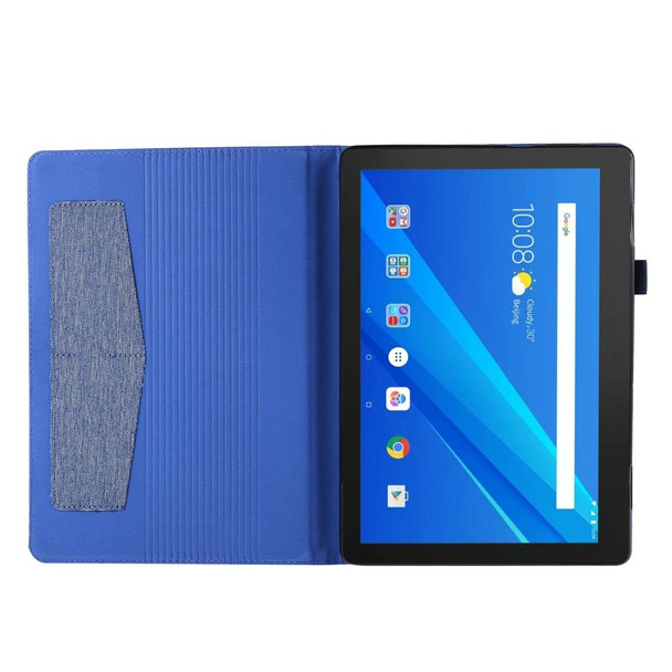 For  Lenovo Tab M10  10.1 Cloth Style TPU Flat Protective Shell(Deep Blue)