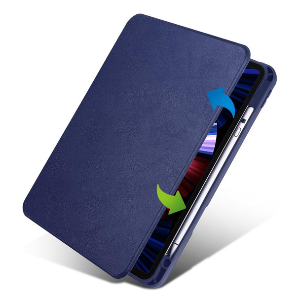 Acrylic 360 Degree Rotation Holder Tablet Leatherette Case For iPad Pro 12.9 2022/2021/2020/2018(Dark Blue)