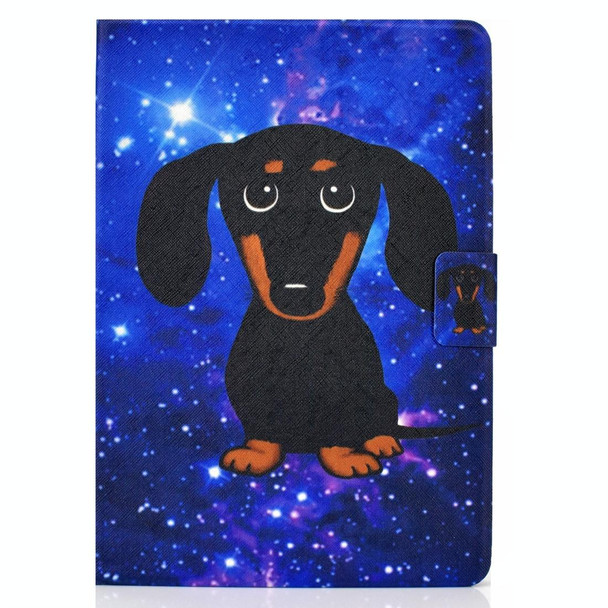 For iPad 10.2 / 10.5 / iPad Air 10.5 2019 TPU Electric Pressed Horizontal Flip Leatherette Case with Holder & Card Slot & Sleep / Wake-up Function(Little Black Dog)