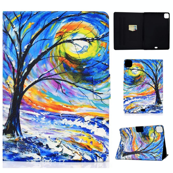 For iPad Pro 11 2020 / 2018 TPU Electric Pressed Horizontal Flip Leatherette Case with Holder & Card Slot & Sleep / Wake-up Function(Watercolor Tree)