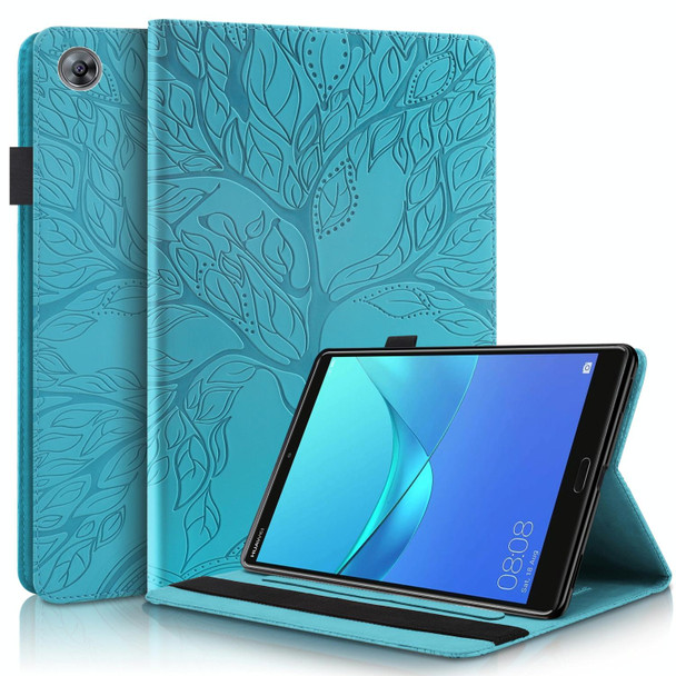 For Huawei MediaPad M5 10.8 inch Life Tree Series Horizontal Flip Leatherette Case with Holder & Card Slots & Pen Slot(Lake Blue)