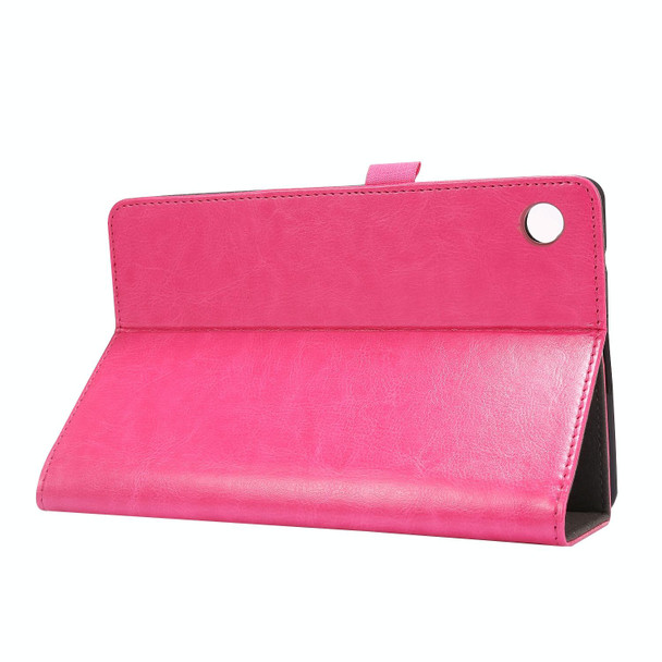 For Huawei MatePad T8 Crazy Horse Texture Horizontal Flip Leatherette Case with 2-folding Holder & Card Slot(Rose Red)