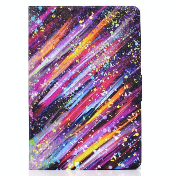 For iPad Air / Air 2 / iPad 9.7 inch (2017) & (2018) Voltage Painted Pattern Tablet PC Protective Leatherette Case with Bracket & Card Slots & Sleep / Wake-up & Anti-skid Strip(Meteor)