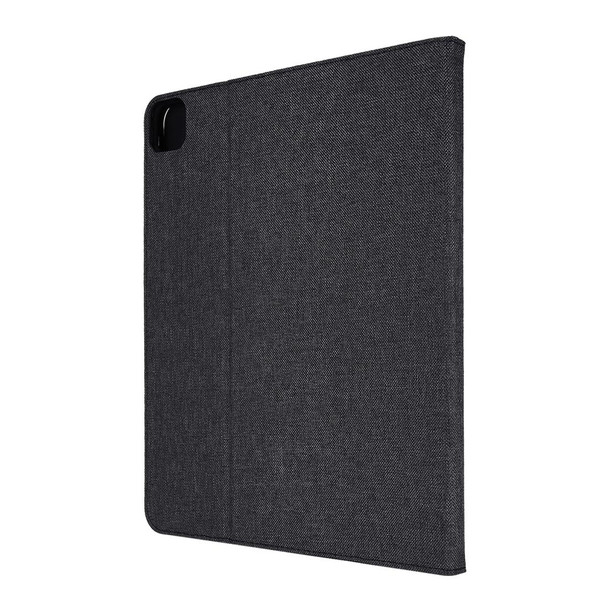 For iPad Pro 12.9(2020) Horizontal Flip TPU + Fabric PU Leatherette Protective Case with Name Card Clip(Black)