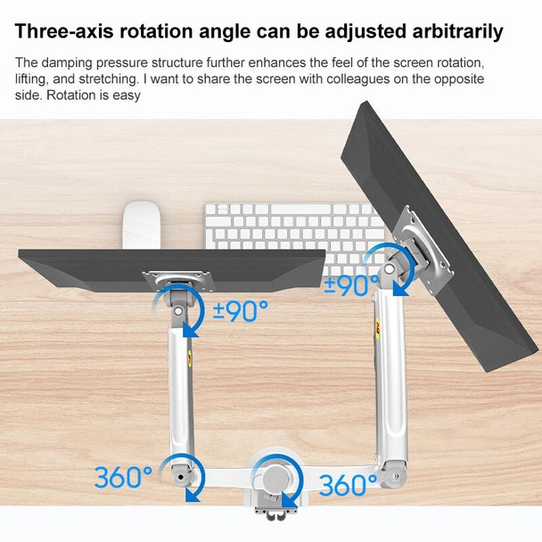 NB H180 Column Type Dual-screen Monitor Holder Desktop Rotating Lifting Computer Monitor Base Hanger (Black)