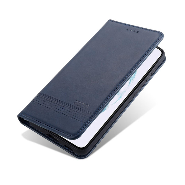 For Samsung Galaxy S21 5G AZNS Magnetic Calf Texture Horizontal Flip Leatherette Case with Card Slots & Holder & Wallet(Dark Blue)