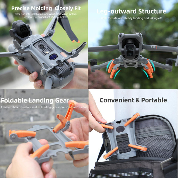 For DJI Air 3 Sunnylife LG664 Foldable Spider Landing Gear(Grey)