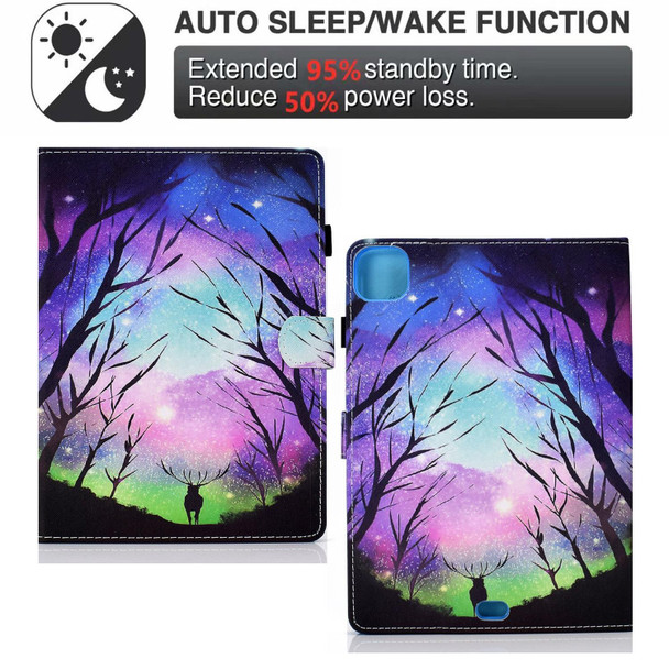 Colored Drawing Horizontal Flip Leatherette Tablet Case with Holder & Card Slots & Sleep / Wake-up Function For iPad Pro 11 inch (2020) / (2018) / iPad Air 4 10.9 inch (2020)(Starry Deer)