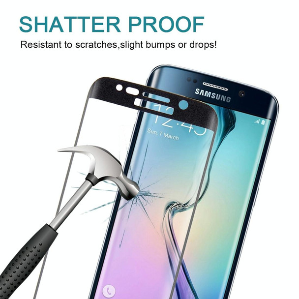 25 PCS For Galaxy S6 Edge 0.3mm 9H Surface Hardness 3D Curved Full Screen Cover Explosion-proof Tempered Glass Film (Black)