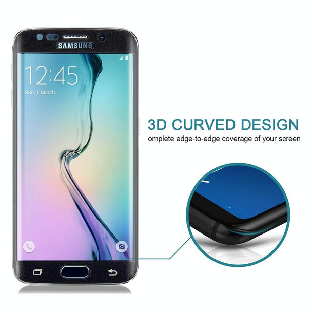 25 PCS For Galaxy S6 Edge 0.3mm 9H Surface Hardness 3D Curved Full Screen Cover Explosion-proof Tempered Glass Film (Black)