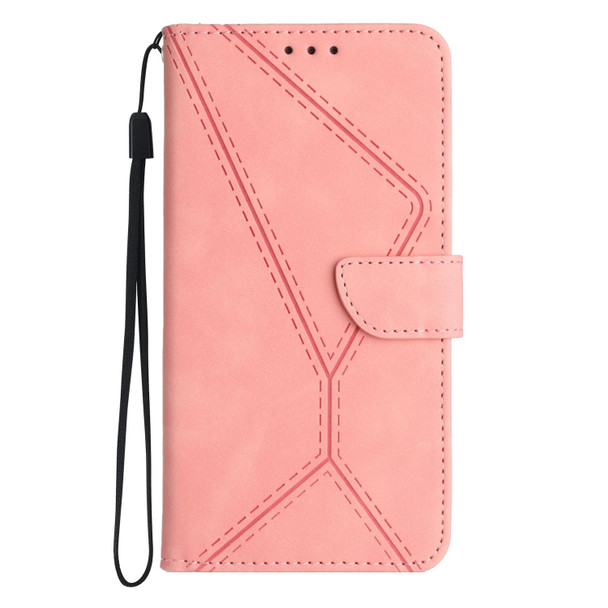 For Motorola Edge 40 Neo Stitching Embossed Leatherette Phone Case(Pink)