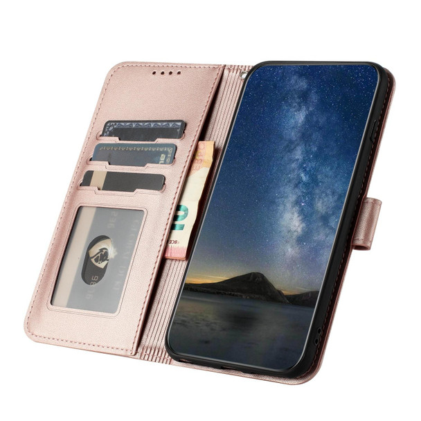 For  Xiaomi Redmi 9 Datura Flower Embossed Flip Leatherette Phone Case(Rose Gold)