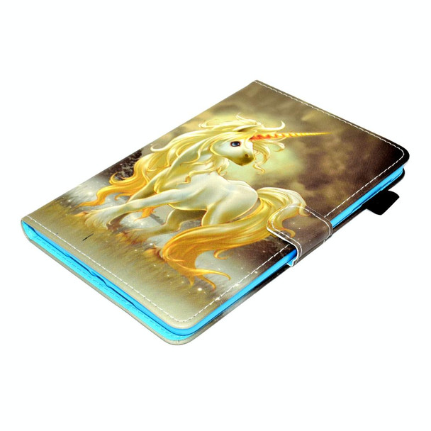 For iPad Mini 1 / 2 / 3 / 4 / 5 Painted Horizontal Flat Leatherette Case with Sleep Function & Card Slot & Buckle Anti-skid Strip & Bracket & Wallet(Unicorn)