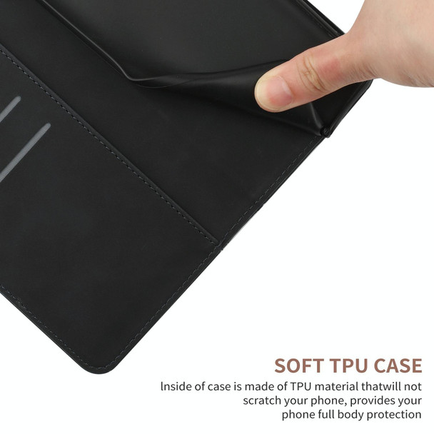For Motorola Moto G84 Stitching Embossed Leatherette Phone Case(Black)