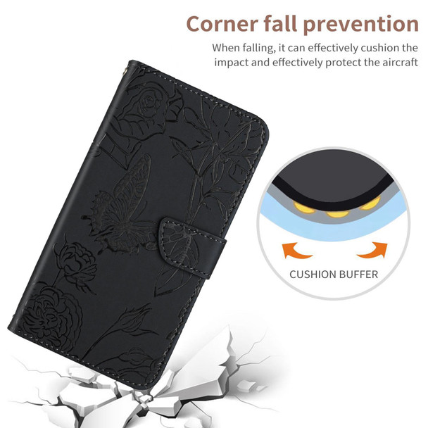 For Xiaomi 13T / 13T Pro Skin Feel Butterfly Embossed Flip Leather Phone Case(Black)