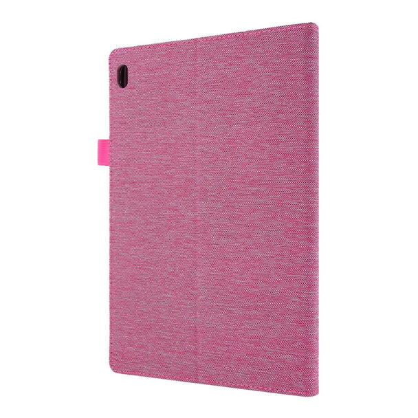 For  Lenovo Tab E10 10.1 Cloth Style TPU Flat Protective Shell(Rose Red)