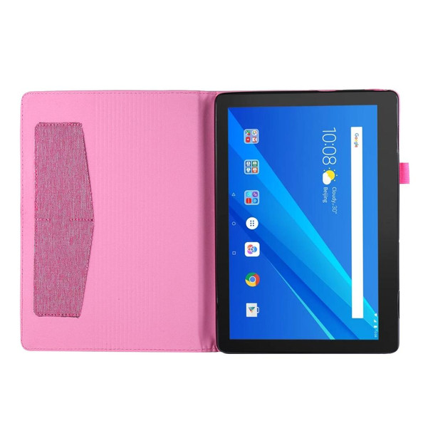 For  Lenovo Tab E10 10.1 Cloth Style TPU Flat Protective Shell(Rose Red)