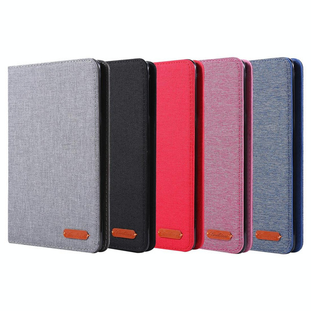 For iPad Mini 4 / 3 / 2 / 1 Cloth Teature Horizontal Flip PU Leatherette Case with with Holder & Card Slots(Gray)