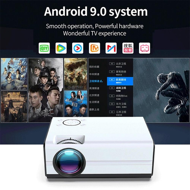 WEJOY Y5 800x480P 80 ANSI Lumens Portable Home Theater LED HD Digital Projector, Android 9.0, 1G+8G, EU Plug