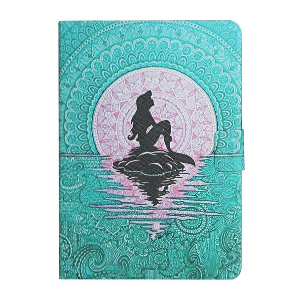 For Lenovo Tab FHD M10 Plus X606F Colored Drawing Pattern Horizontal Flip Leatherette Case with Holder & Card Slots & Sleep / Wake-up Function(Mermaid)