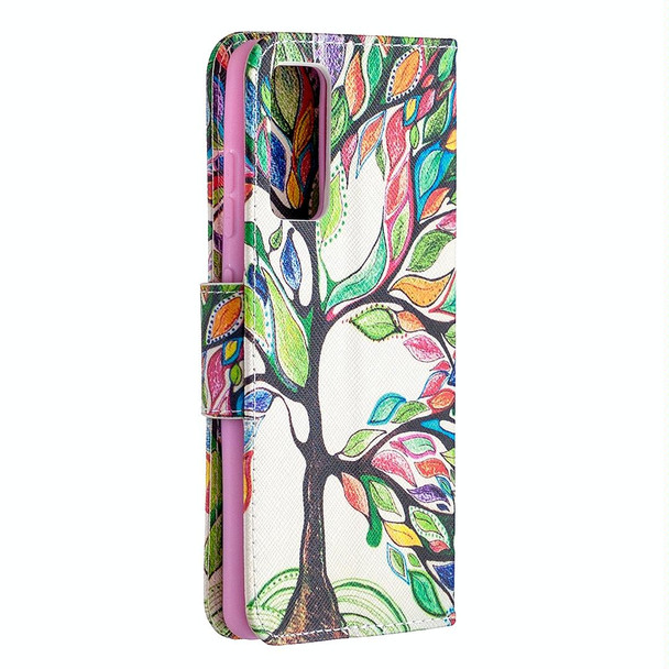 For Samsung Galaxy S20 FE 5G / S20 Lite Colored Drawing Pattern Horizontal Flip Leatherette Case with Holder & Card Slots & Wallet(Life Tree)