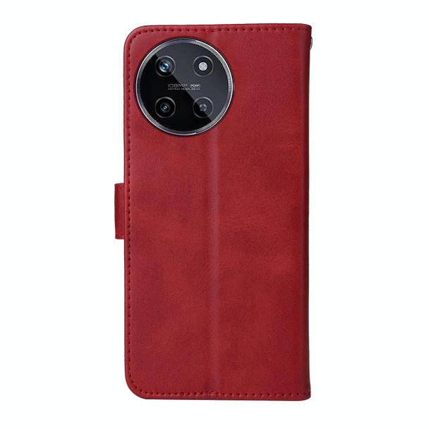 For Realme 11 4G Global Classic Calf Texture Flip Leatherette Phone Case(Red)