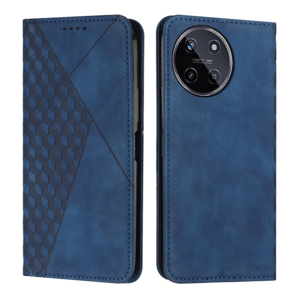For Realme 11 4G Global Diamond Splicing Skin Feel Magnetic Leatherette Phone Case(Blue)