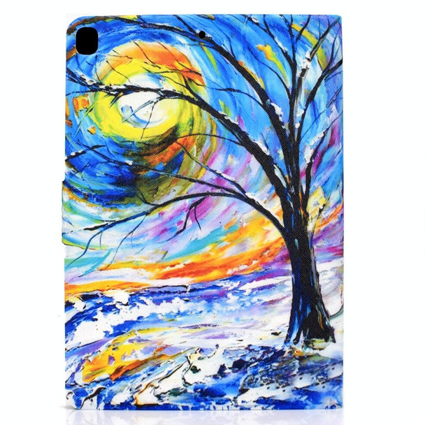 For iPad 10.2 / 10.5 / iPad Air 10.5 2019 TPU Electric Pressed Horizontal Flip Leatherette Case with Holder & Card Slot & Sleep / Wake-up Function(Watercolor Tree)