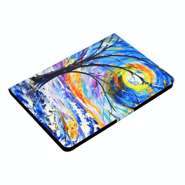 For iPad 10.2 / 10.5 / iPad Air 10.5 2019 TPU Electric Pressed Horizontal Flip Leatherette Case with Holder & Card Slot & Sleep / Wake-up Function(Watercolor Tree)