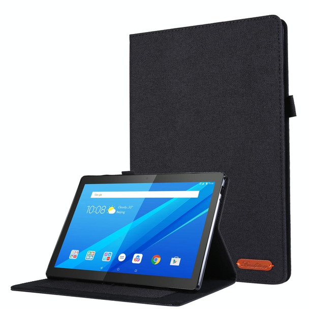 For  Lenovo Tab P10 10.1 Cloth Style TPU Flat Protective Shell(Black)